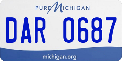 MI license plate DAR0687