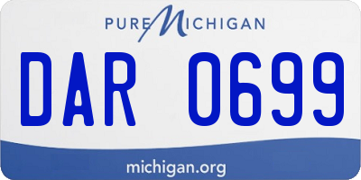 MI license plate DAR0699