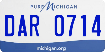 MI license plate DAR0714