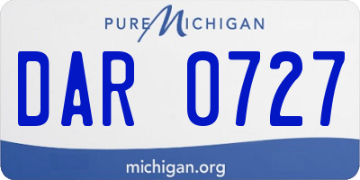 MI license plate DAR0727