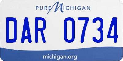 MI license plate DAR0734