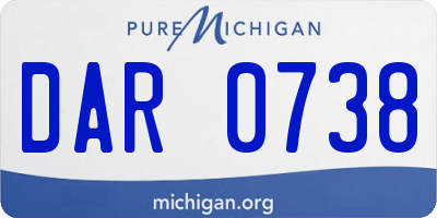 MI license plate DAR0738