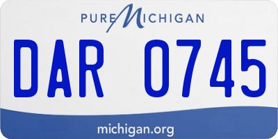 MI license plate DAR0745