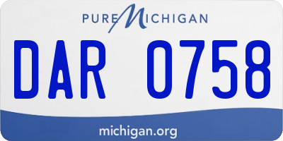 MI license plate DAR0758