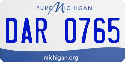 MI license plate DAR0765