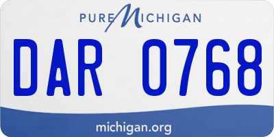 MI license plate DAR0768