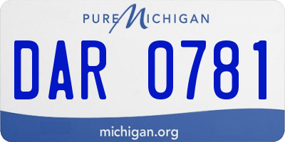 MI license plate DAR0781