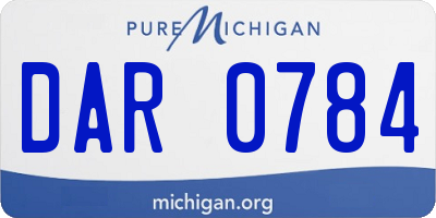 MI license plate DAR0784