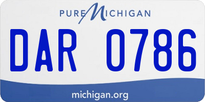 MI license plate DAR0786