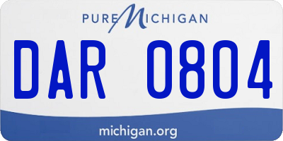MI license plate DAR0804