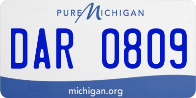 MI license plate DAR0809