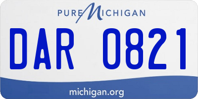 MI license plate DAR0821