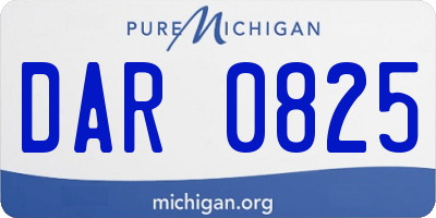 MI license plate DAR0825