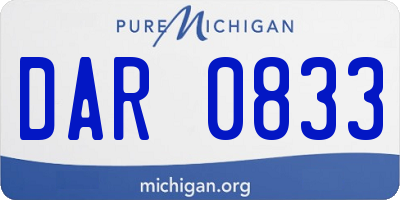 MI license plate DAR0833
