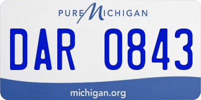 MI license plate DAR0843