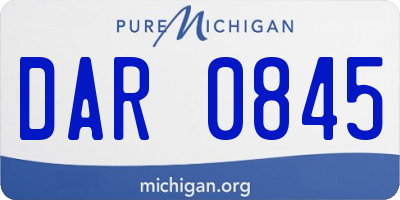 MI license plate DAR0845
