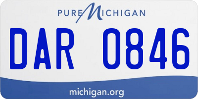 MI license plate DAR0846