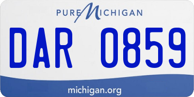 MI license plate DAR0859