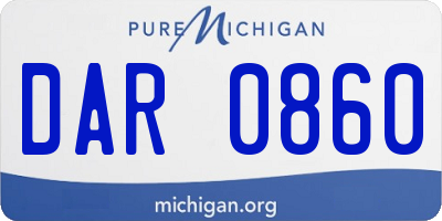 MI license plate DAR0860