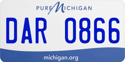 MI license plate DAR0866
