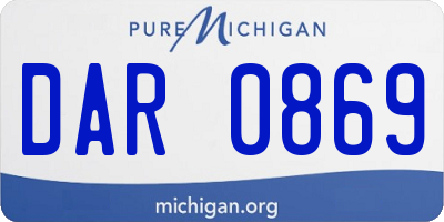 MI license plate DAR0869
