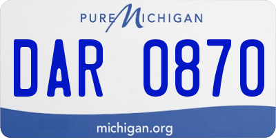 MI license plate DAR0870