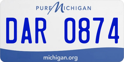 MI license plate DAR0874