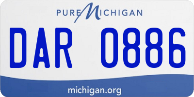 MI license plate DAR0886