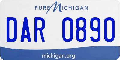 MI license plate DAR0890
