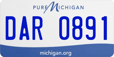 MI license plate DAR0891