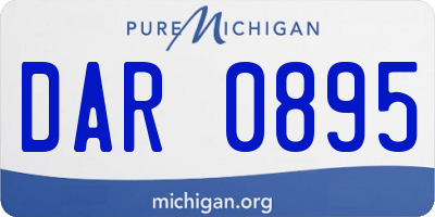 MI license plate DAR0895