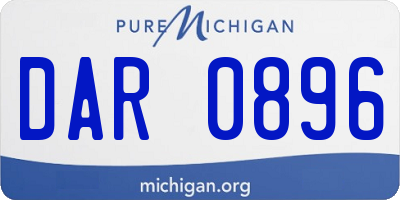 MI license plate DAR0896