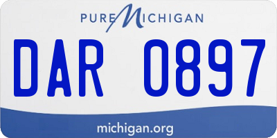 MI license plate DAR0897