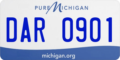 MI license plate DAR0901