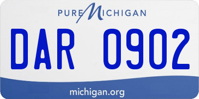 MI license plate DAR0902