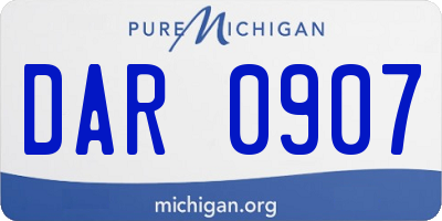 MI license plate DAR0907