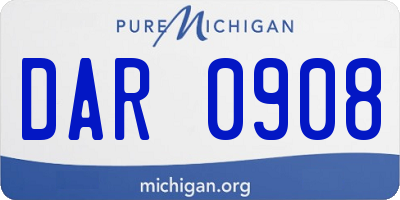MI license plate DAR0908