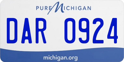 MI license plate DAR0924