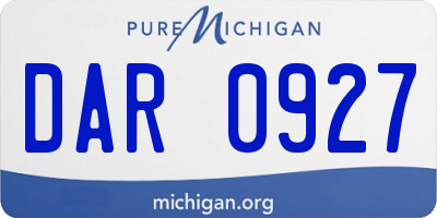 MI license plate DAR0927