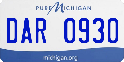 MI license plate DAR0930