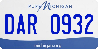 MI license plate DAR0932