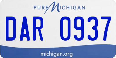 MI license plate DAR0937
