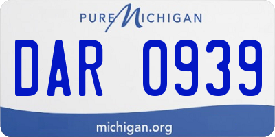 MI license plate DAR0939