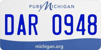 MI license plate DAR0948