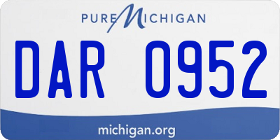 MI license plate DAR0952