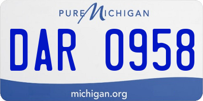 MI license plate DAR0958