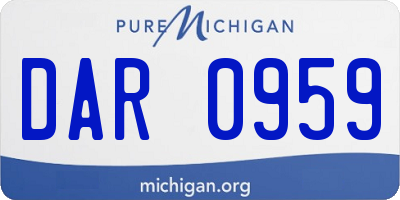 MI license plate DAR0959