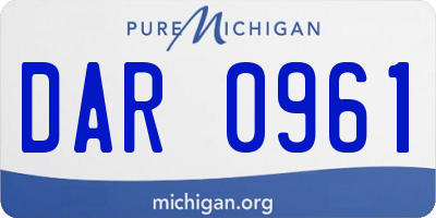 MI license plate DAR0961