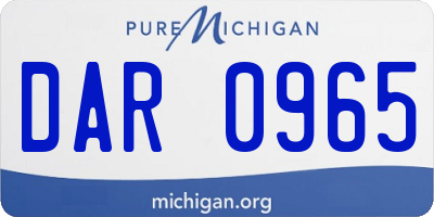 MI license plate DAR0965