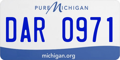 MI license plate DAR0971